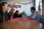 Dean Phillips connects with voters at the chili cook-off. Dean Phillips connects with voters at the chili cook-off.