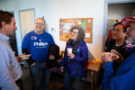 Dean Phillips speaks with supporters at the campaign chili cook-off. Dean Phillips speaks with supporters at the campaign chili cook-off.