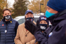 Dean listening to a candidate speak